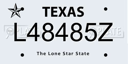 L48485Z Texas License Plate