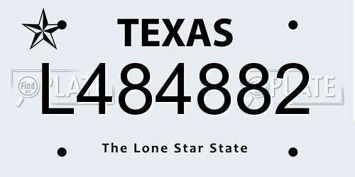 L484882 Texas License Plate