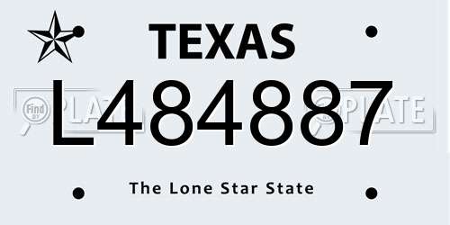 L484887 Texas License Plate