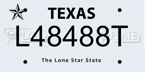 L48488T Texas License Plate