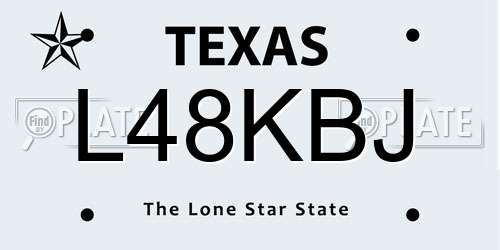L48KBJ Texas License Plate