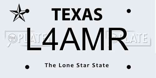 L4AMR Texas License Plate