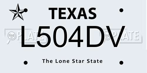L504DV Texas License Plate