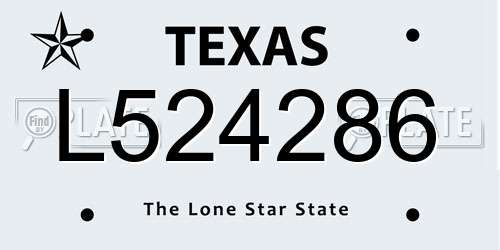 L524286 Texas License Plate