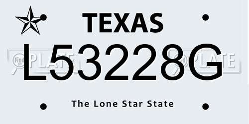 L53228G Texas License Plate