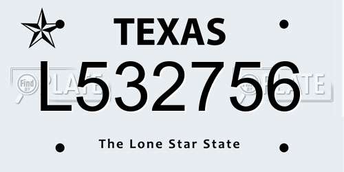 L532756 Texas License Plate