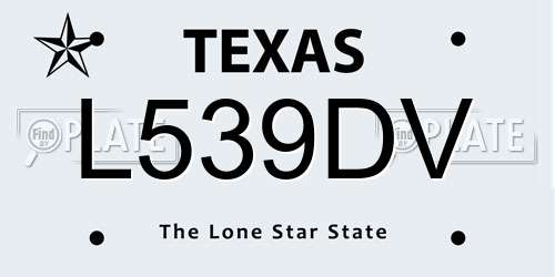 L539DV Texas License Plate
