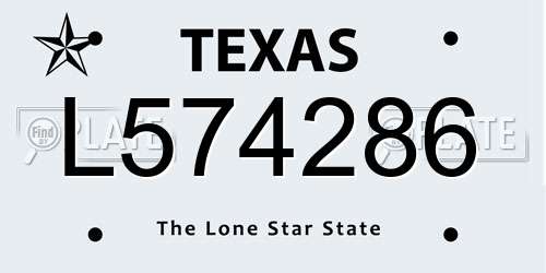 L574286 Texas License Plate