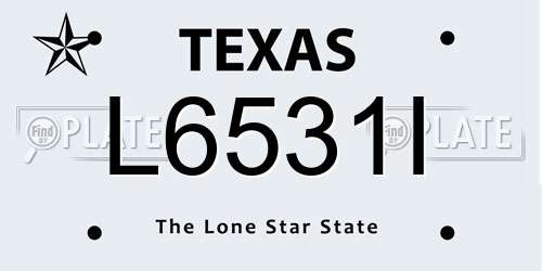L6531I Texas License Plate