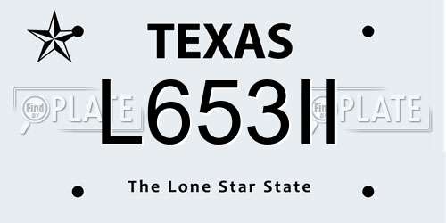 L653II Texas License Plate