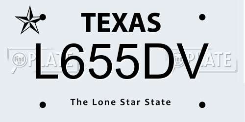 L655DV Texas License Plate