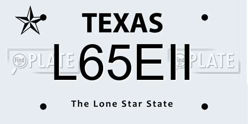 L65EII Texas License Plate