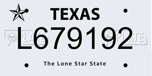 L679192 Texas License Plate