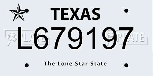L679197 Texas License Plate