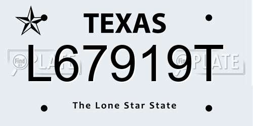L67919T Texas License Plate