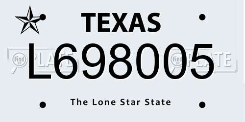 L698005 Texas License Plate
