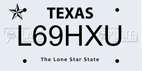 L69HXU Texas License Plate