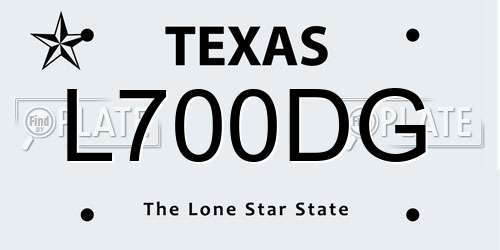 L700DG Texas License Plate