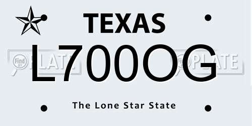 L700OG Texas License Plate