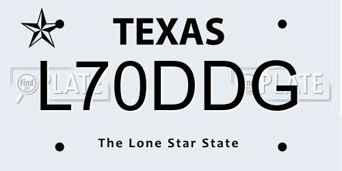 L70DDG Texas License Plate