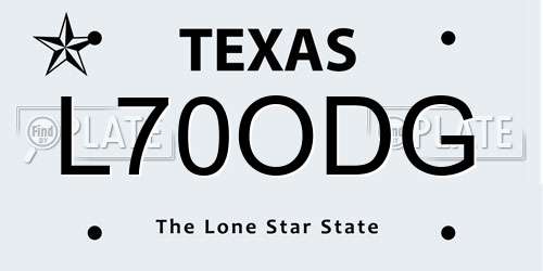 L70ODG Texas License Plate