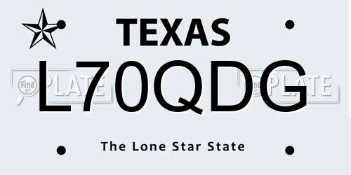 L70QDG Texas License Plate
