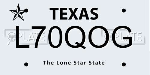 L70QOG Texas License Plate