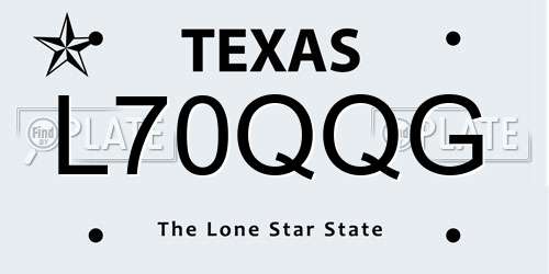 L70QQG Texas License Plate