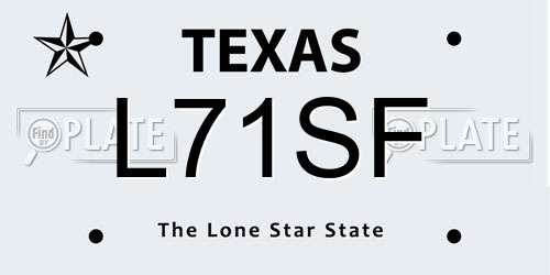 L71SF Texas License Plate