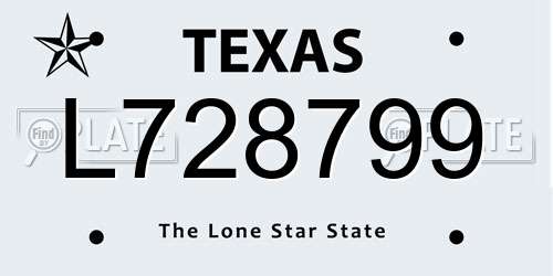 L728799 Texas License Plate