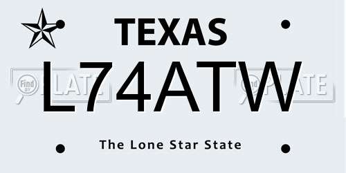 L74ATW Texas License Plate