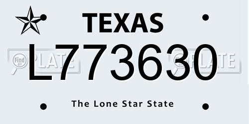 L773630 Texas License Plate