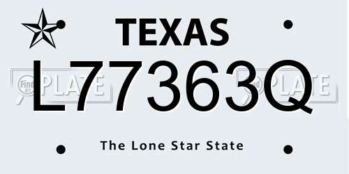 L77363Q Texas License Plate