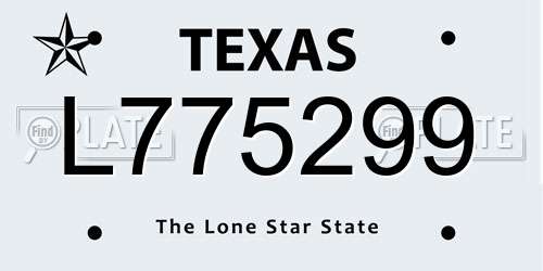 L775299 Texas License Plate