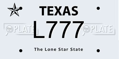 L777 Texas License Plate