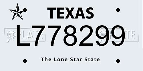 L778299 Texas License Plate