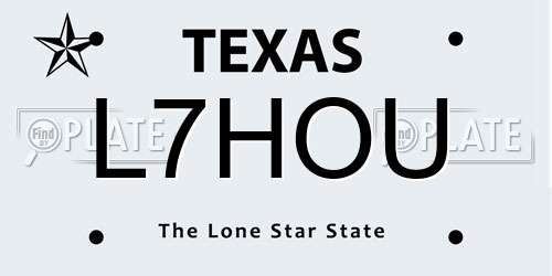 L7HOU Texas License Plate