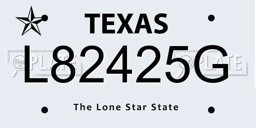 L82425G Texas License Plate