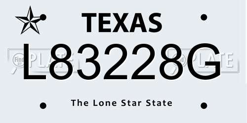 L83228G Texas License Plate