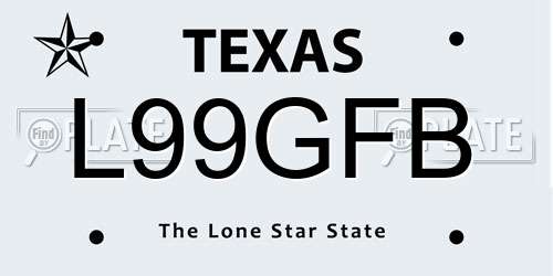 L99GFB Texas License Plate