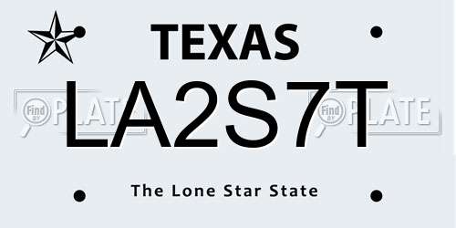 LA2S7T Texas License Plate