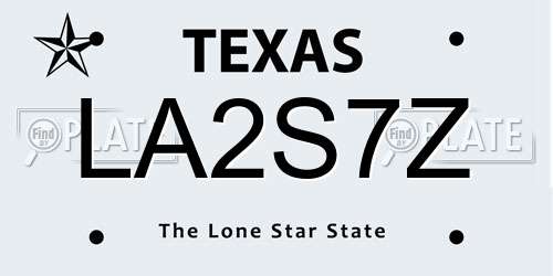 LA2S7Z Texas License Plate