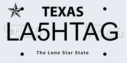 LA5HTAG Texas License Plate