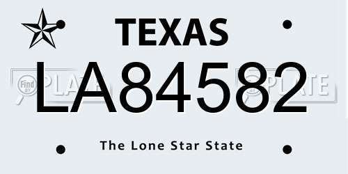 LA84582 Texas License Plate