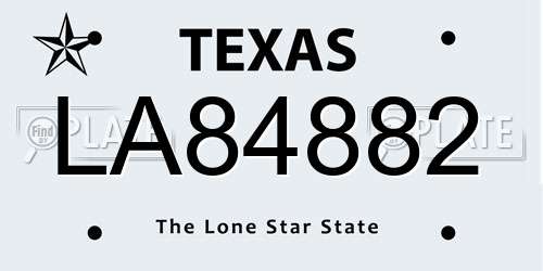 LA84882 Texas License Plate