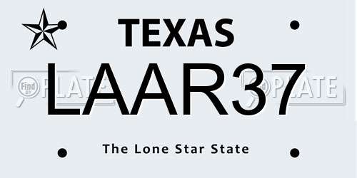 LAAR37 Texas License Plate