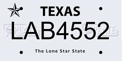 LAB4552 Texas License Plate