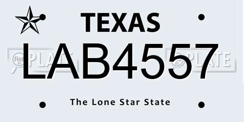 LAB4557 Texas License Plate