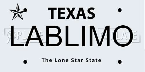 LABLIMO Texas License Plate