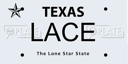 LACE Texas License Plate